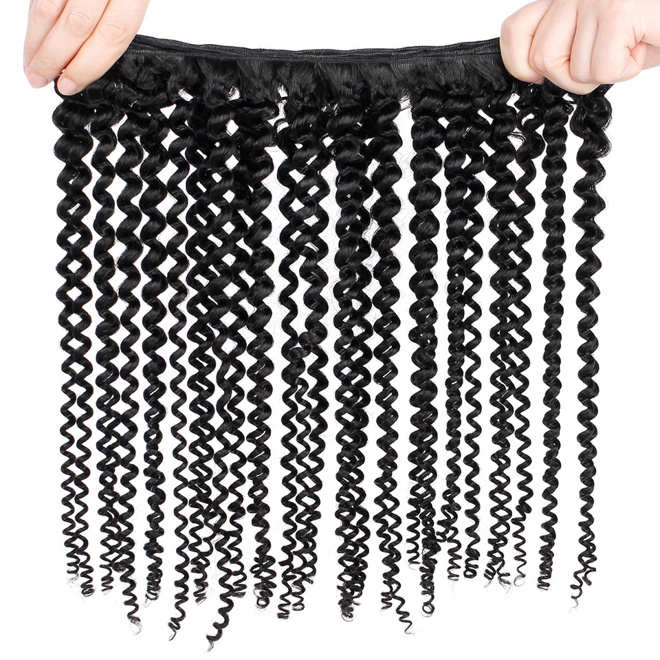 4B Kinky Curly Virgin Hair 3 Bundles Brazilian Hair Weave Bundles 100% Human Hair Natural Color
