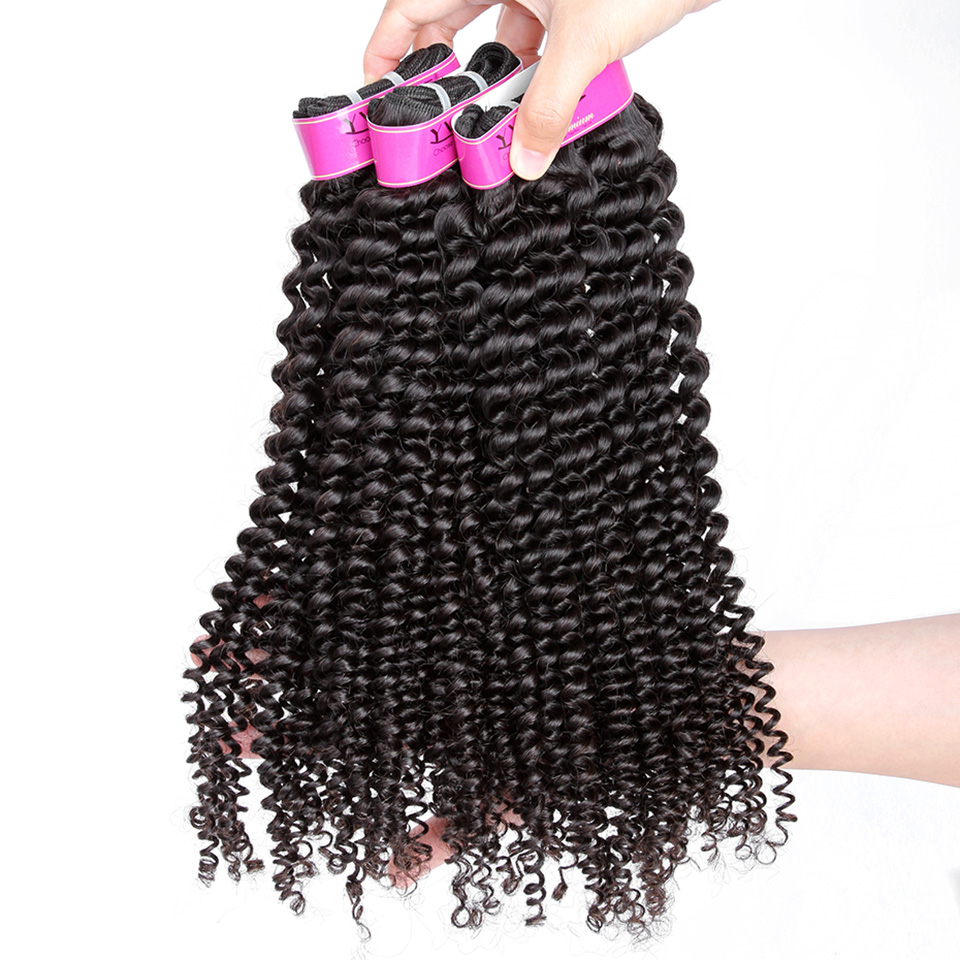 4B Kinky Curly Virgin Hair 3 Bundles Brazilian Hair Weave Bundles 100% Human Hair Natural Color