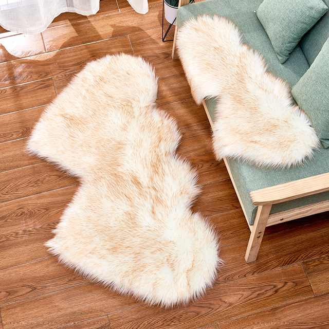 Fluffy Plush Area Rug Faux Fur Carpet Double Heart Artificial Wool Sheepskin Rugs Shaggy Carpets