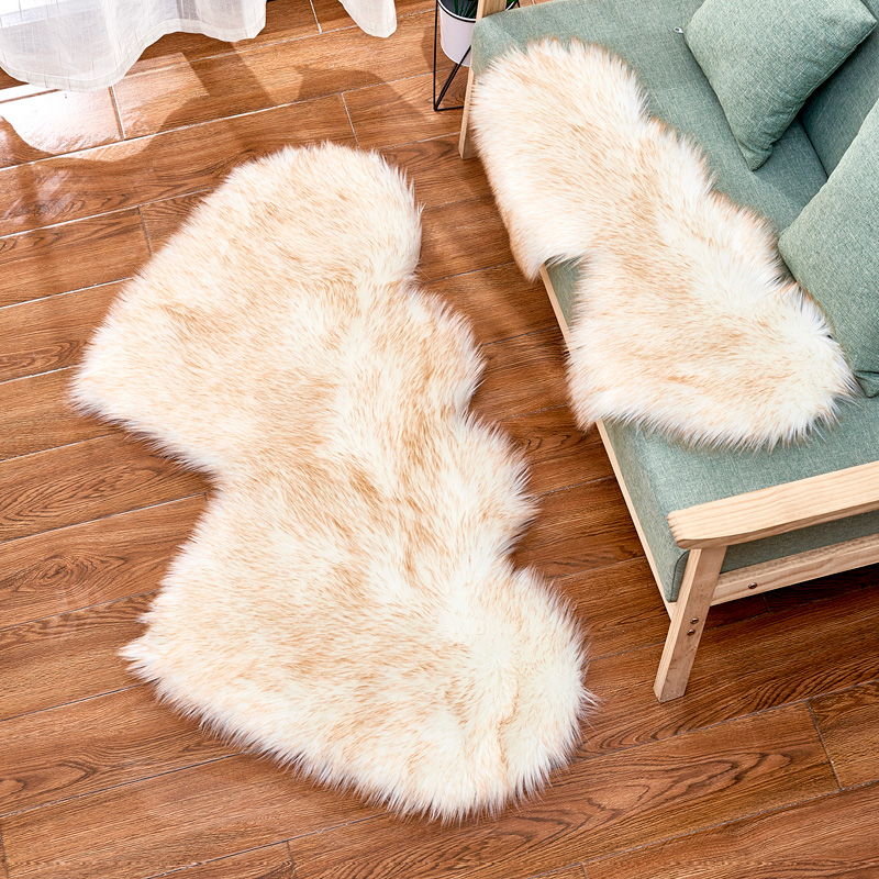 Fluffy Plush Area Rug Faux Fur Carpet Double Heart Artificial Wool Sheepskin Rugs Shaggy Carpets