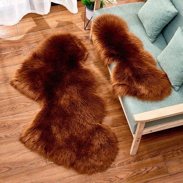 Fluffy Plush Area Rug Faux Fur Carpet Double Heart Artificial Wool Sheepskin Rugs Shaggy Carpets