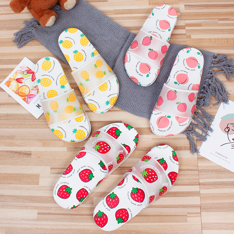 2020 New fruit slippers female wear fashion Korean version antiskid women cool slippers wholesale