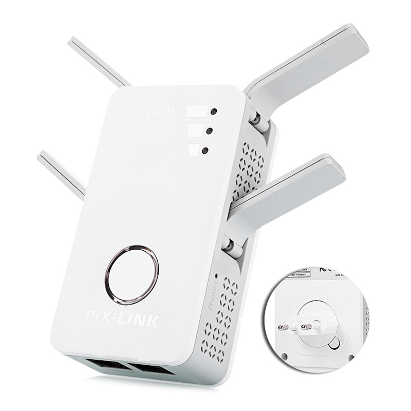 Dual repeater home commercial enhanced WiFi signal amplifier 1200m wireless wall router