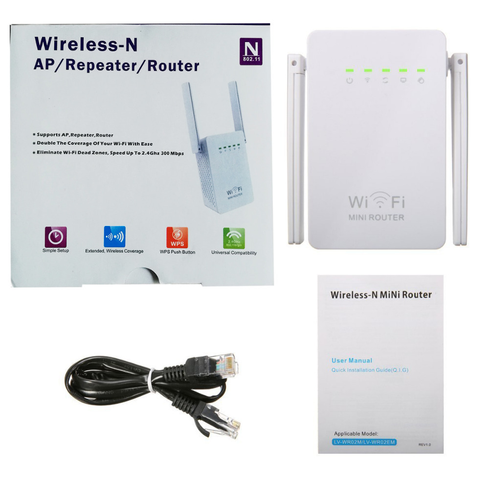 Repeater dual antenna WiFi signal amplifier