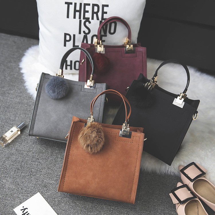 2020 New Retro Women's Handbag Maroon CrossBag Small Square Bag