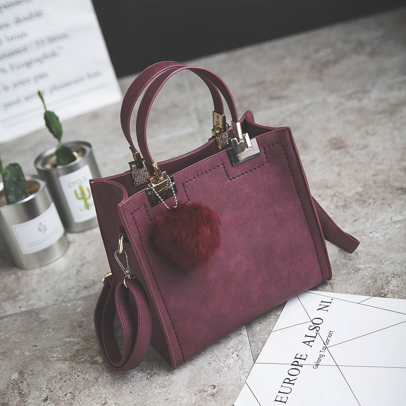 2020 New Retro Women's Handbag Maroon CrossBag Small Square Bag