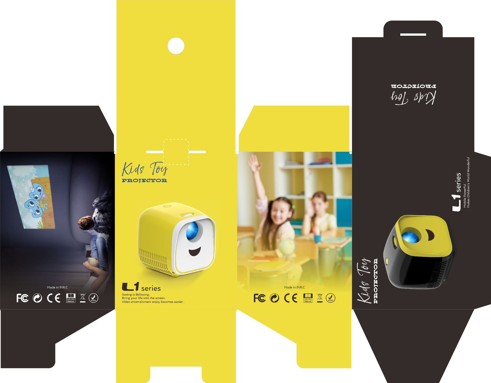 Small portable L1 projector Household children portable led mini projector HD