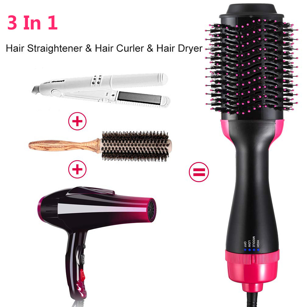Blower multi function hair hot air comb negative ion modeling comb 2 in 1 blowing comb straightner