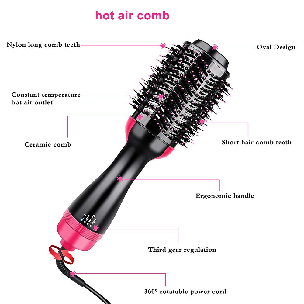 Blower multi function hair hot air comb negative ion modeling comb 2 in 1 blowing comb straightner