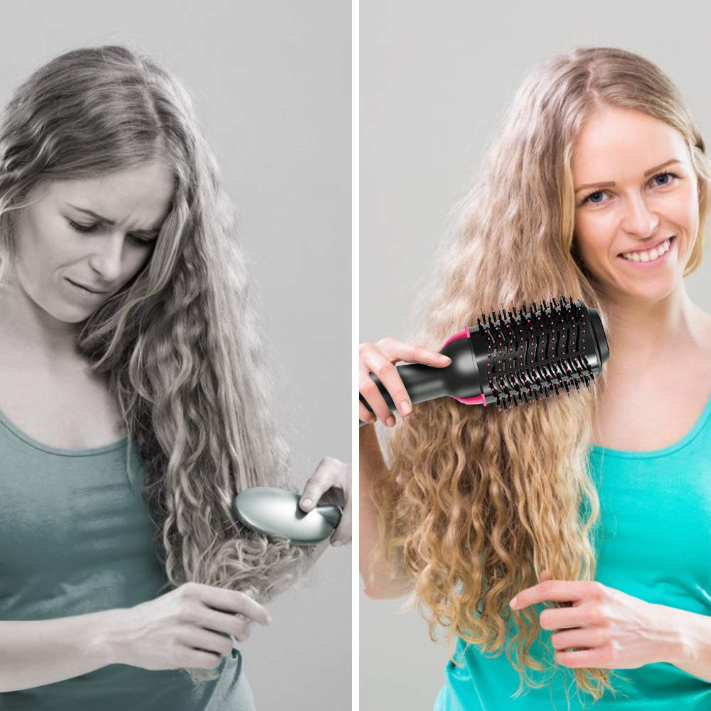 Blower multi function hair hot air comb negative ion modeling comb 2 in 1 blowing comb straightner