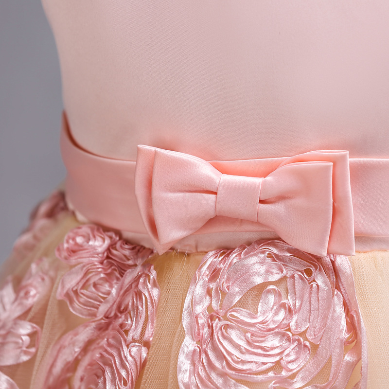 Flower children's wedding dress embroidery Tuxedo Dress children's soft dress Princess lovely skirt