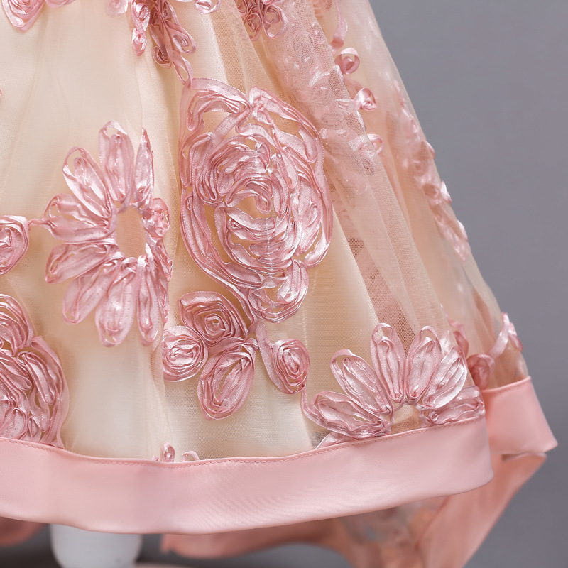Flower children's wedding dress embroidery Tuxedo Dress children's soft dress Princess lovely skirt