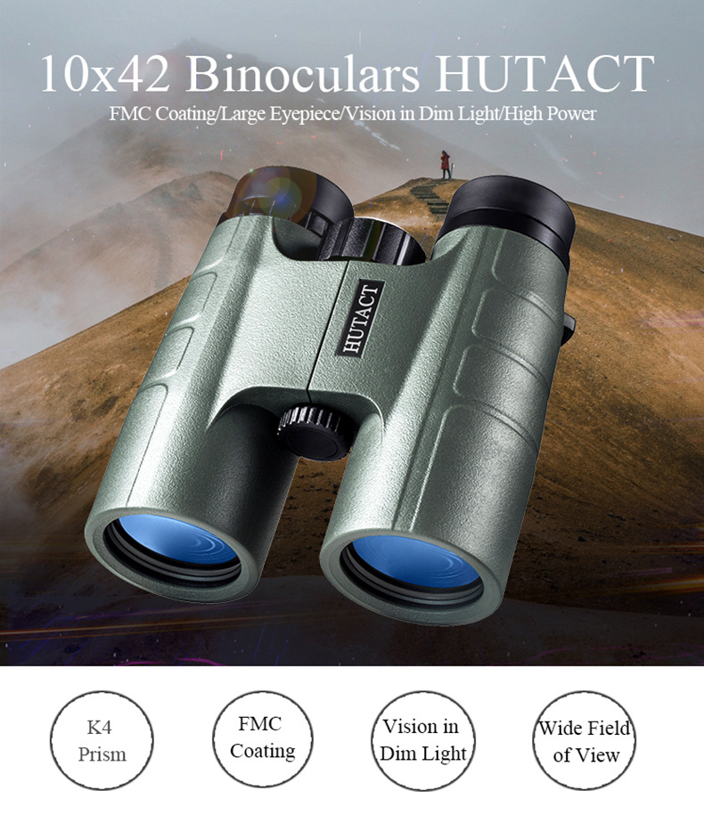Binoculars 10X42 low light level night vision travel mobile phone camera telescope
