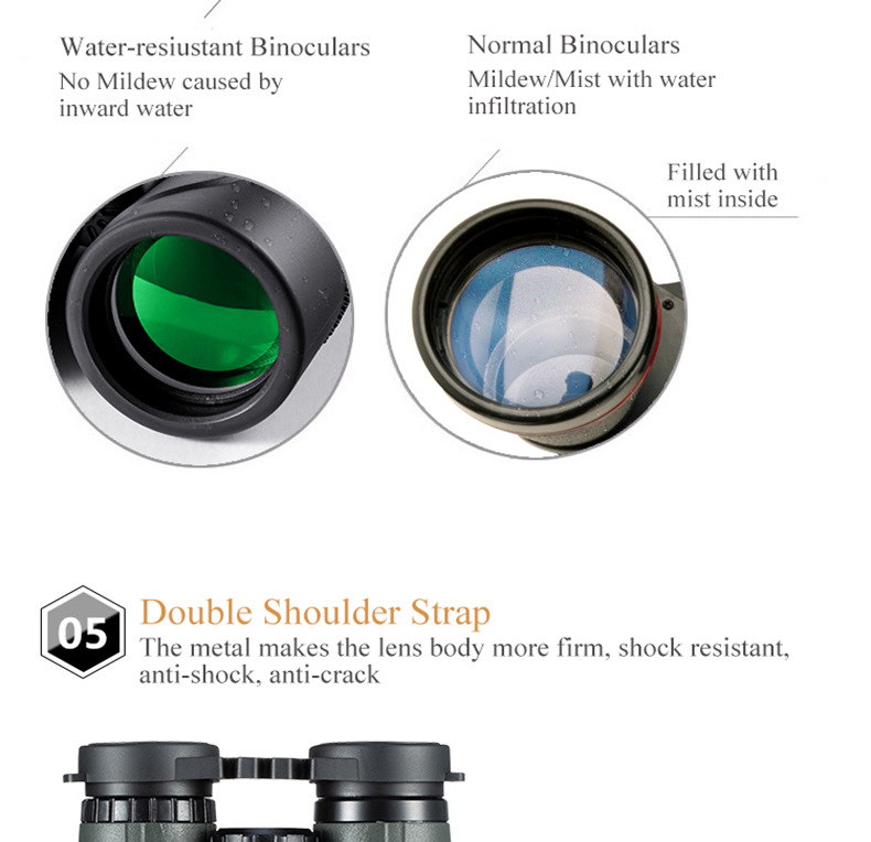 Binoculars 10X42 low light level night vision travel mobile phone camera telescope