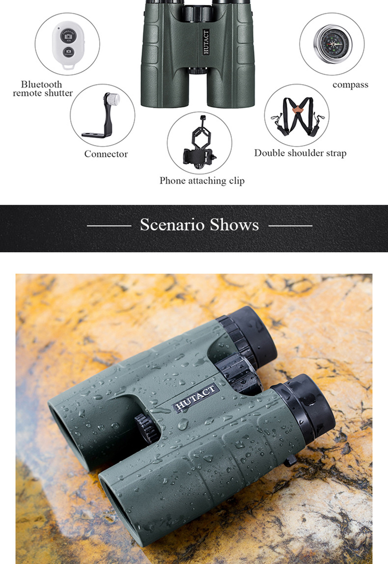 Binoculars 10X42 low light level night vision travel mobile phone camera telescope