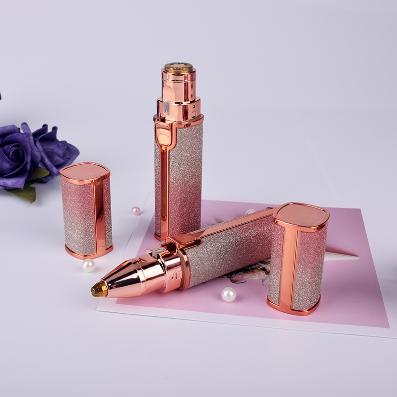 New electric eyebrow trimmer USB charging lipstick lady shaver 2 in 1 electric eyebrow trimmer