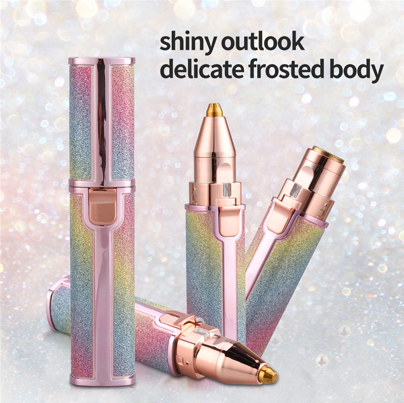 New electric eyebrow trimmer USB charging lipstick lady shaver 2 in 1 electric eyebrow trimmer