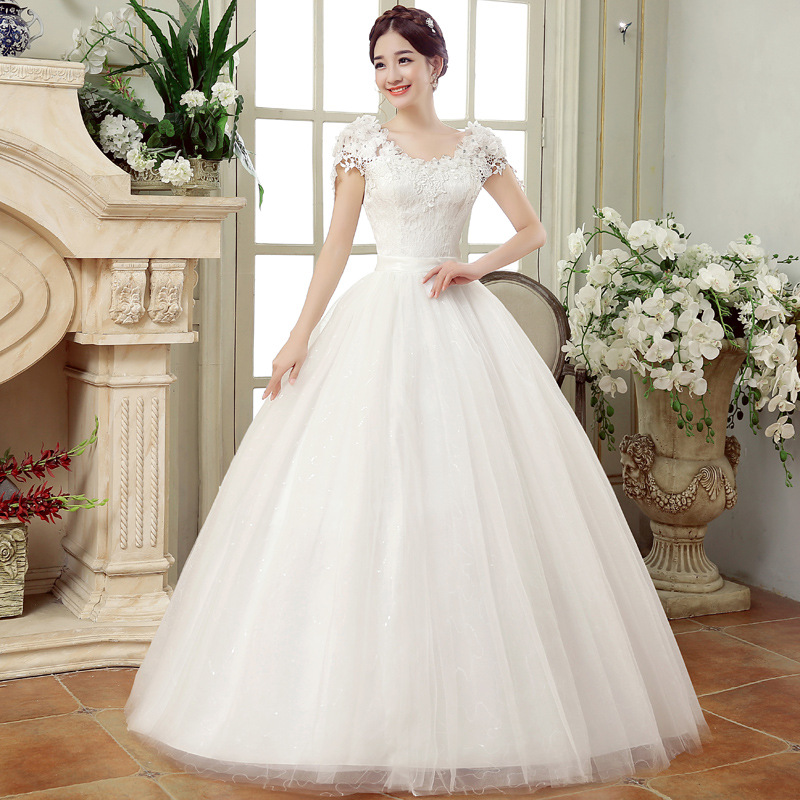 2021 spring new large size wedding dress slim and shoulder to shoulder