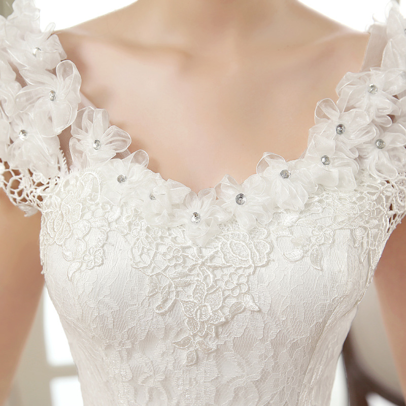 2021 spring new large size wedding dress slim and shoulder to shoulder