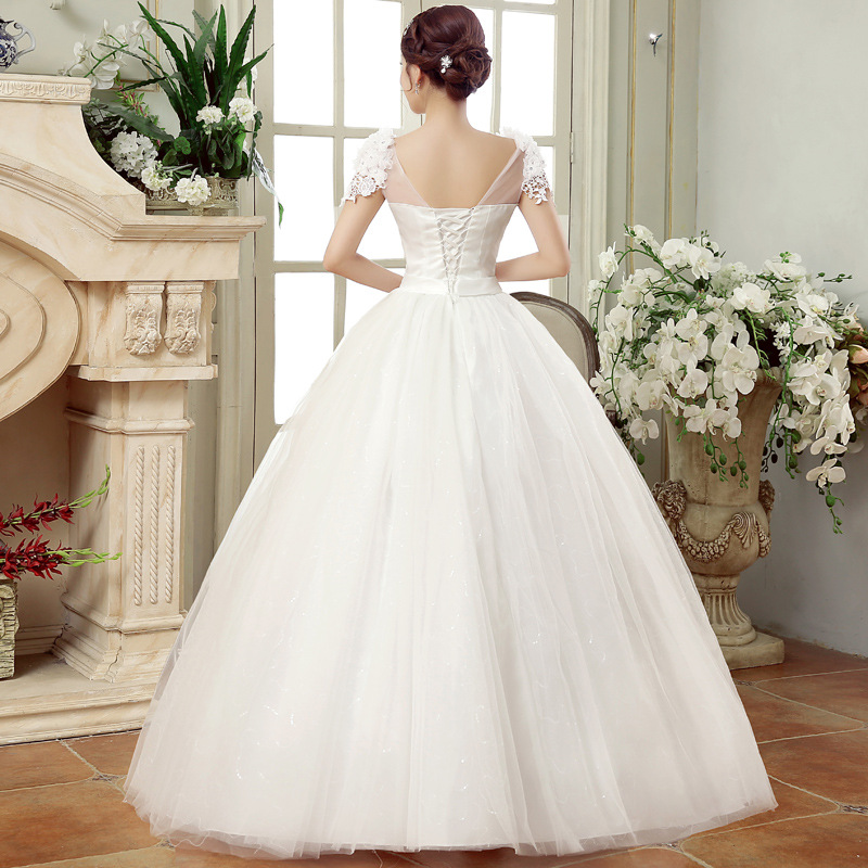 2021 spring new large size wedding dress slim and shoulder to shoulder