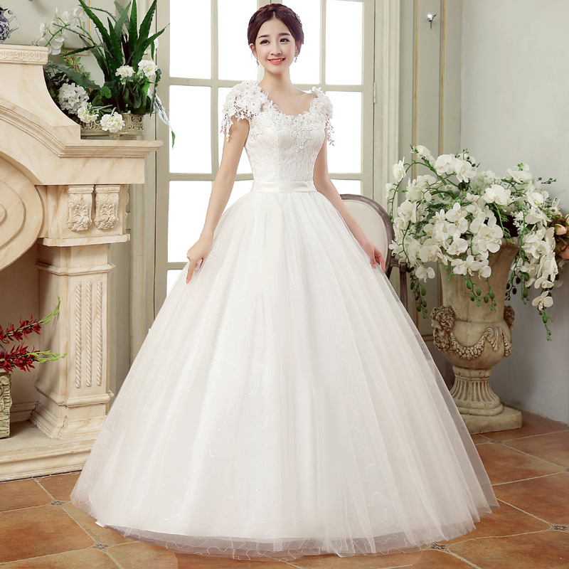 2021 spring new large size wedding dress slim and shoulder to shoulder