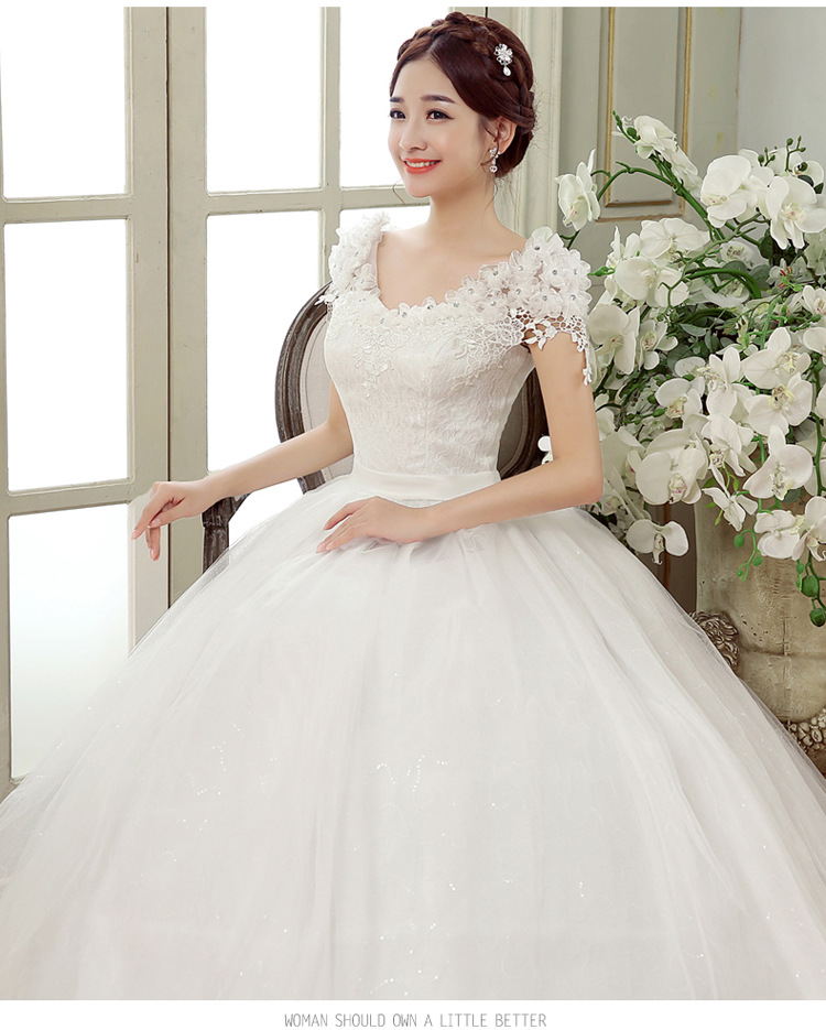 2021 spring new large size wedding dress slim and shoulder to shoulder