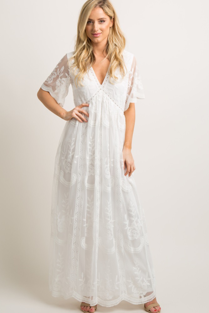 Photo of pregnant women lace dress