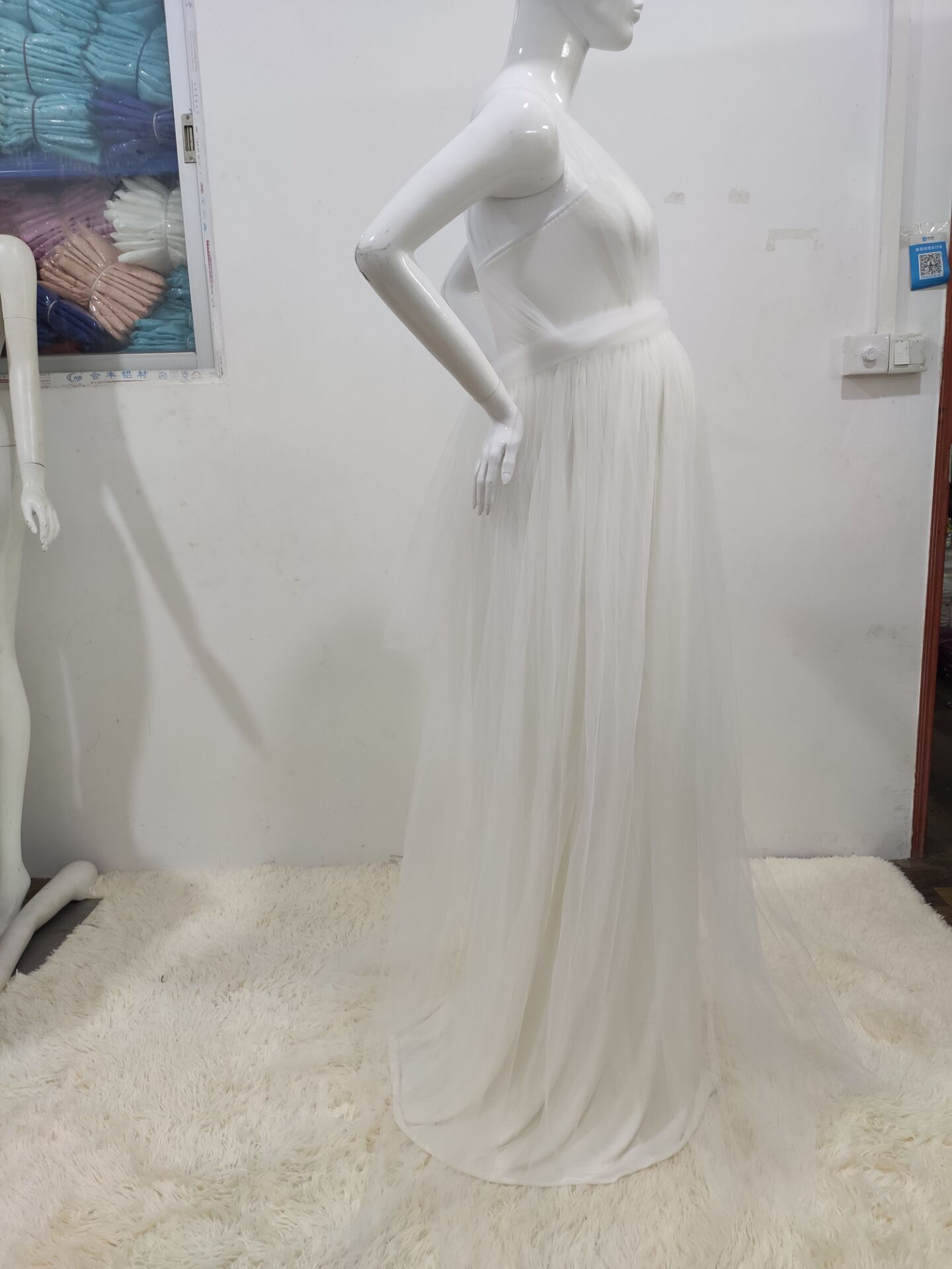 Women's clothing Japanese cotton splicing mesh bandage pregnant women's mopping dress