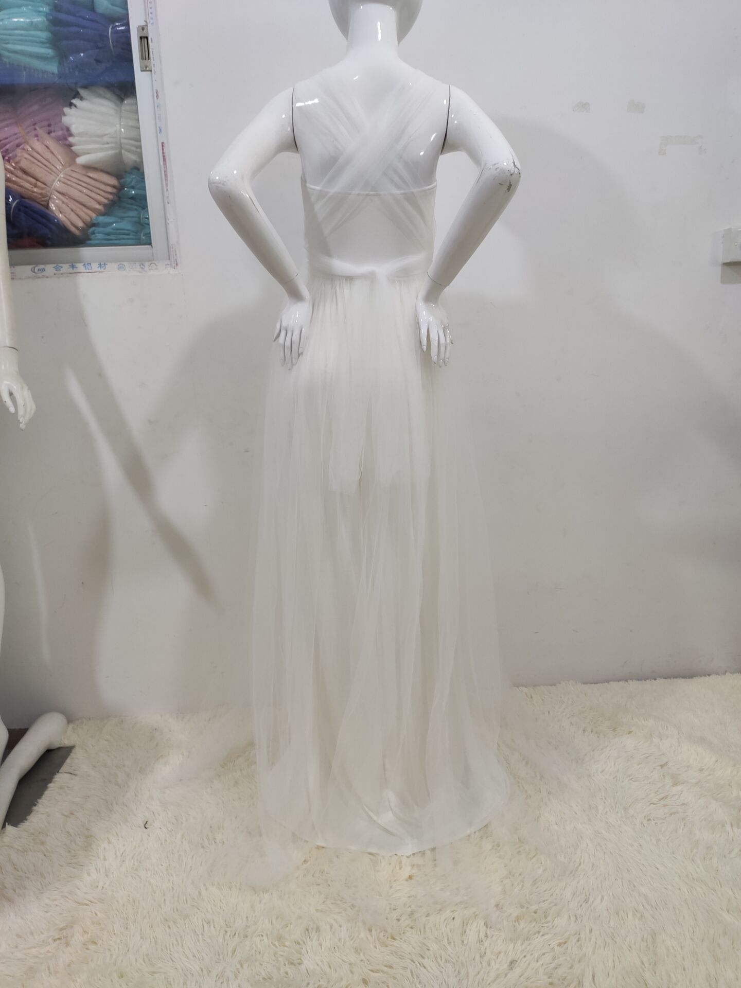 Women's clothing Japanese cotton splicing mesh bandage pregnant women's mopping dress