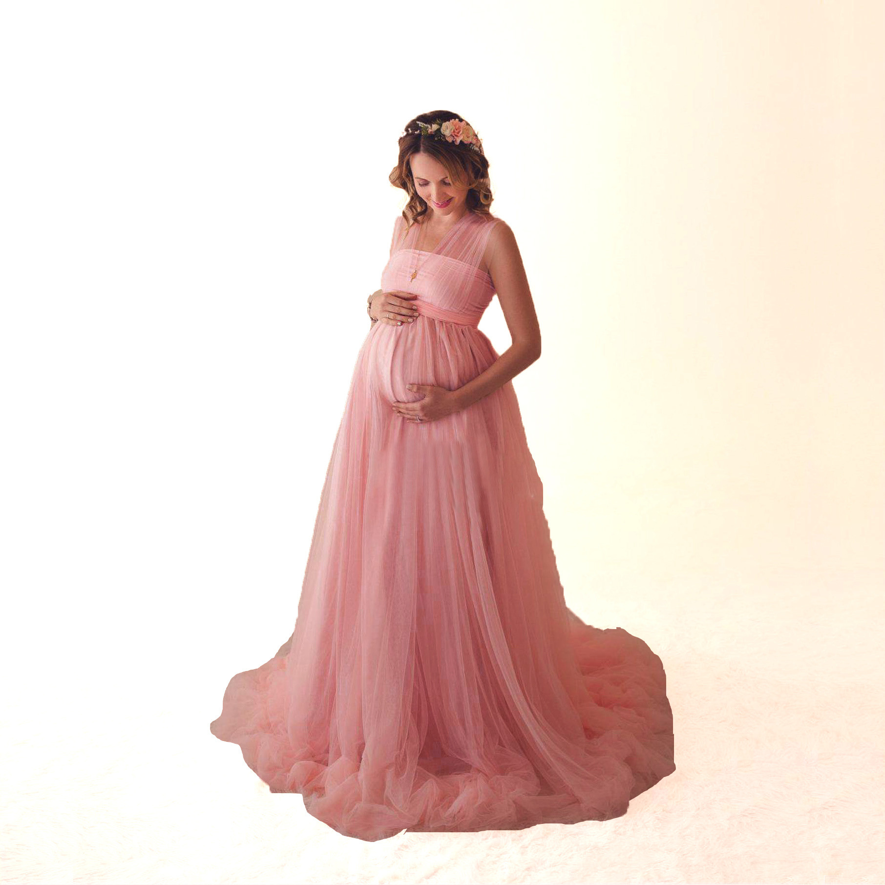 Women's clothing Japanese cotton splicing mesh bandage pregnant women's mopping dress