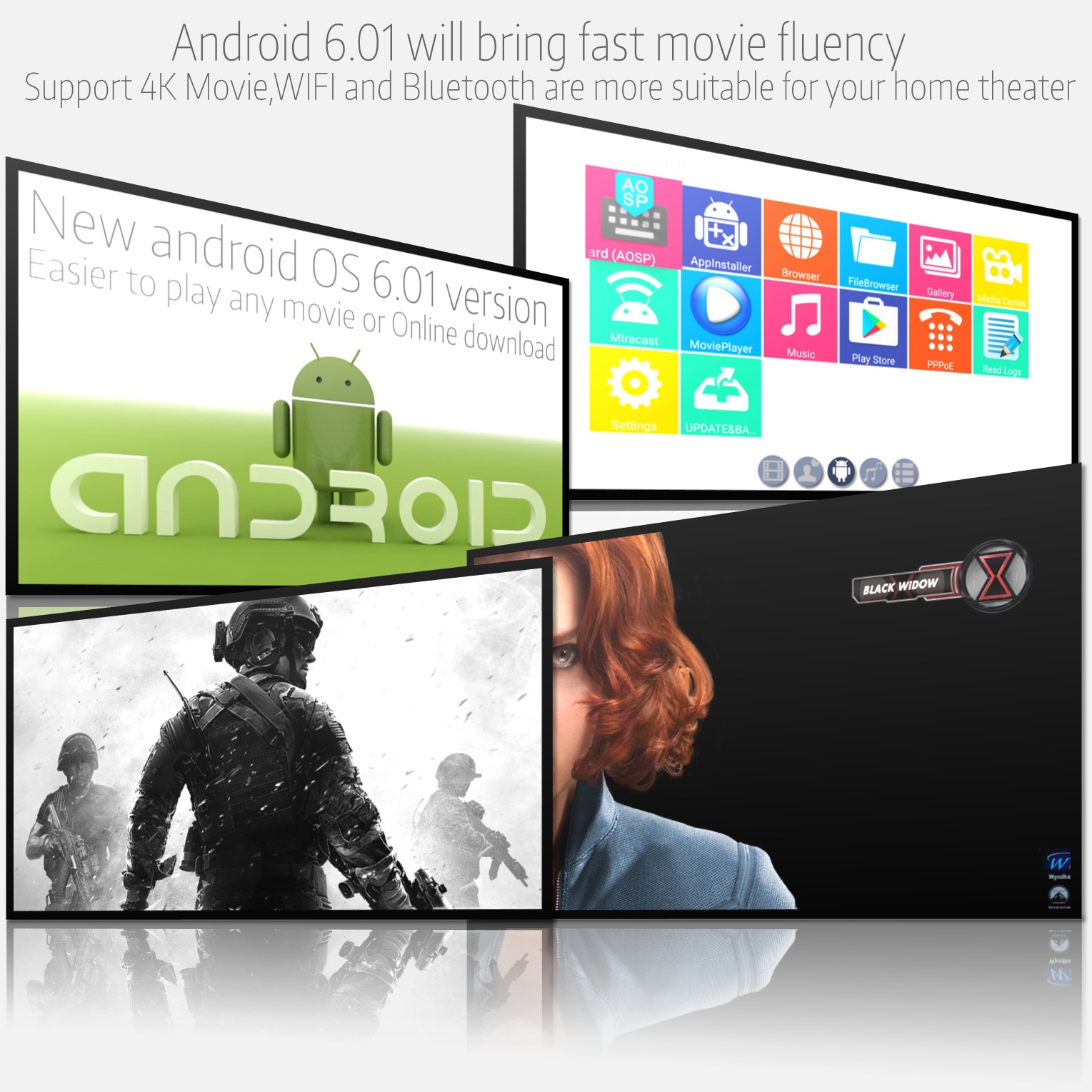 Gp80up power Android 6.0os portable LED projector dual chip MSTAR + AMLOGIC