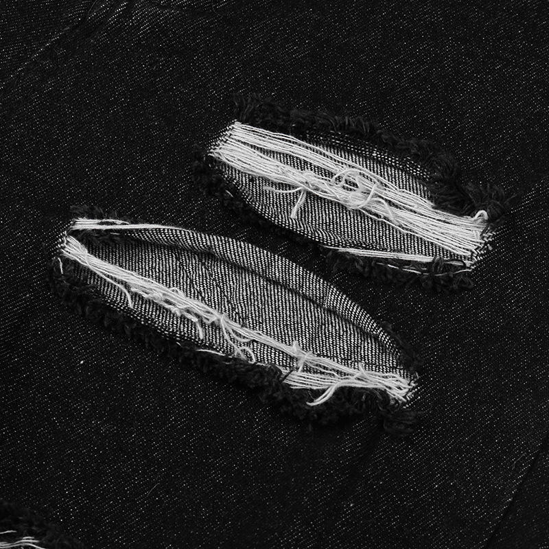 2021 High waist pierced jeans women's fashion flared pants