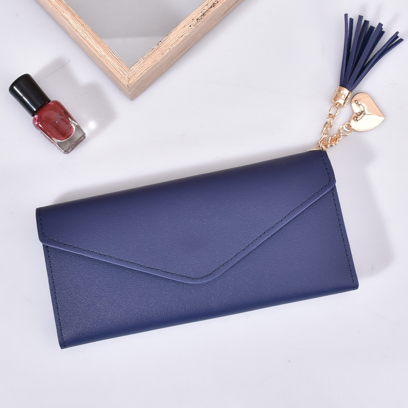 New wallet Female Long Fashion Korean Student Wallet fashion simple love tassel buckle Wallet