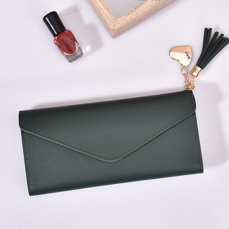 New wallet Female Long Fashion Korean Student Wallet fashion simple love tassel buckle Wallet