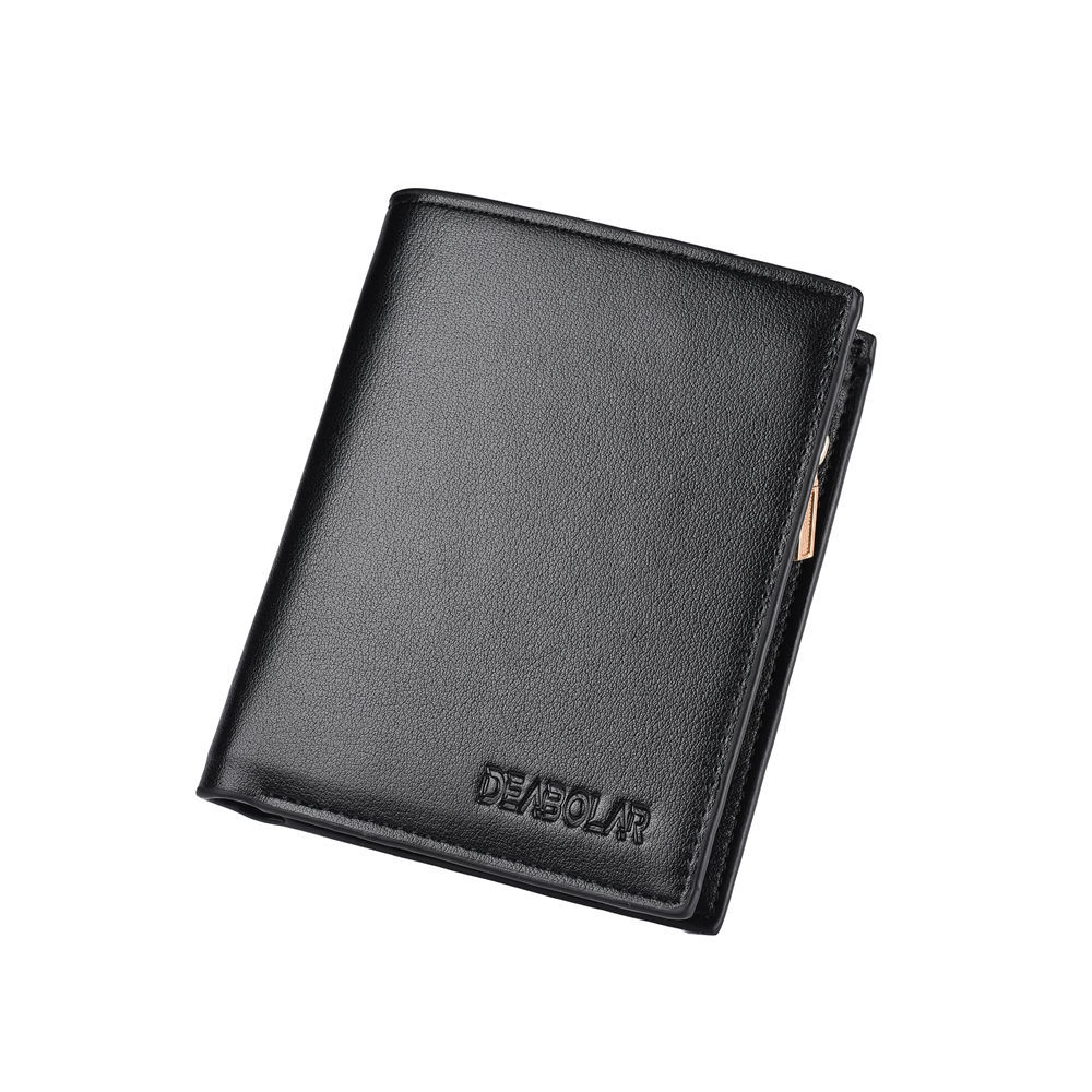 New men&apos;s short wallet Korean business multi Card Wallet Zipper zero wallet three fold Wallet