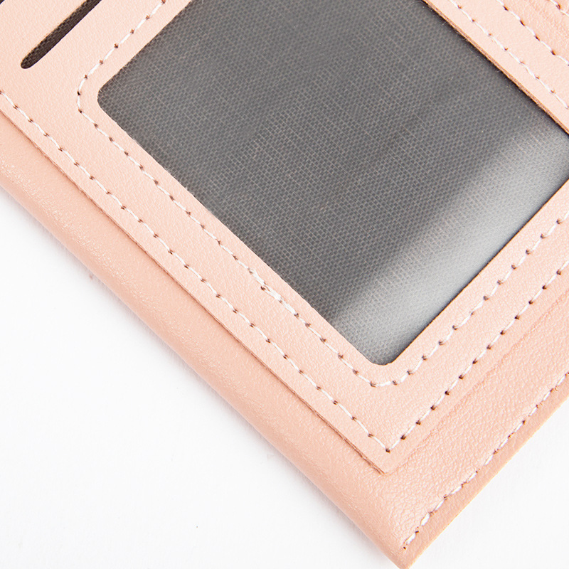 2021 New PU leather splicing color contrast certificate card small fresh Wallet