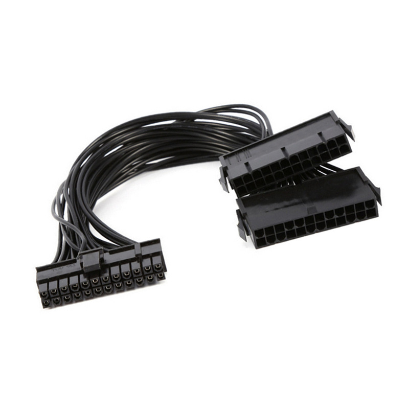 30cm 24 Pin Dual Psu ATX Power Supply Adapter Cable Connector