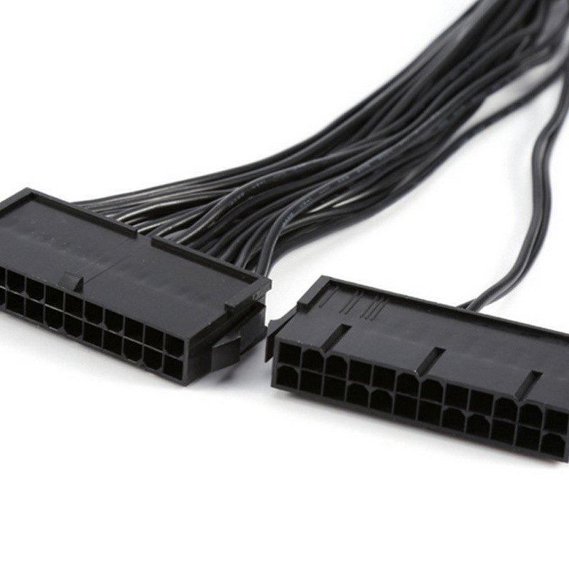 30cm 24 Pin Dual Psu ATX Power Supply Adapter Cable Connector