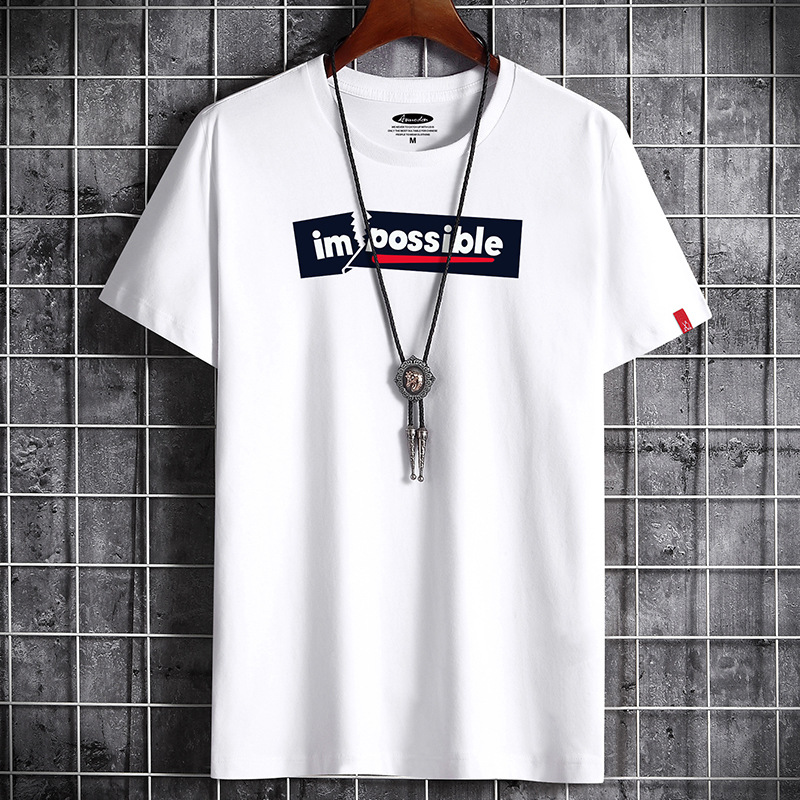2021 New loose trend half sleeve T-shirt men&apos;s summer fashion brand cotton body top
