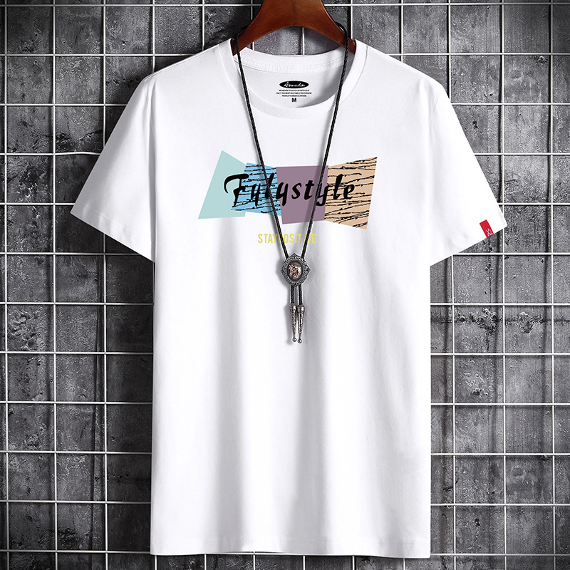 Men's cotton top round neck bottom shirt cheaper half sleeve clothes trend T-shirt