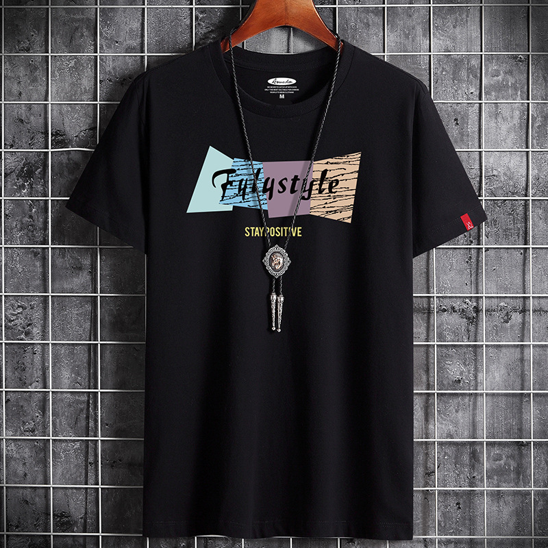 Men's cotton top round neck bottom shirt cheaper half sleeve clothes trend T-shirt