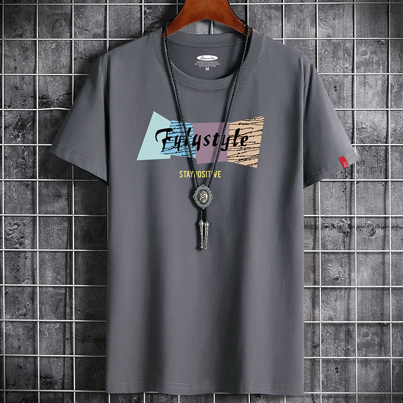 Men's cotton top round neck bottom shirt cheaper half sleeve clothes trend T-shirt