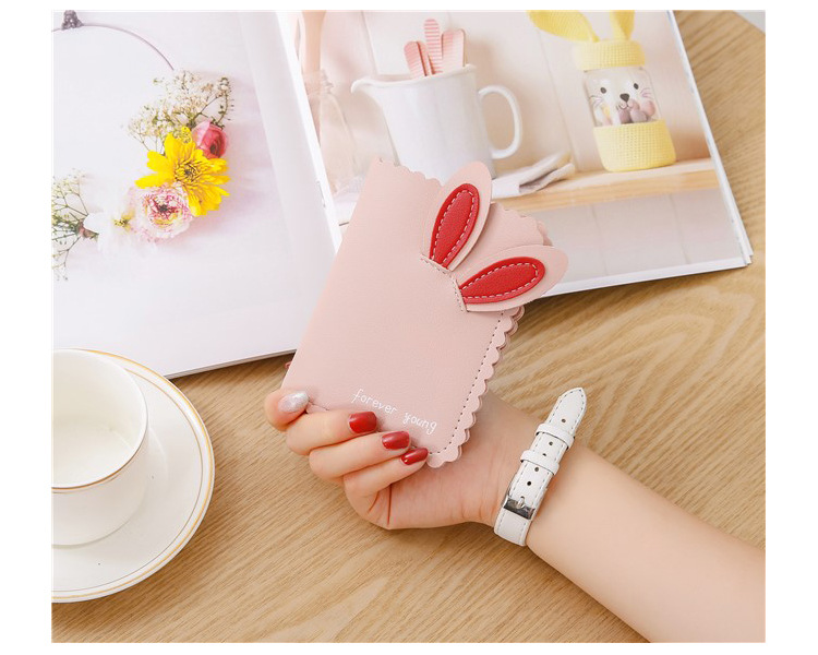2021 New women's wallet short fashion Korean lovely student rabbit ear female wallet zero wallet