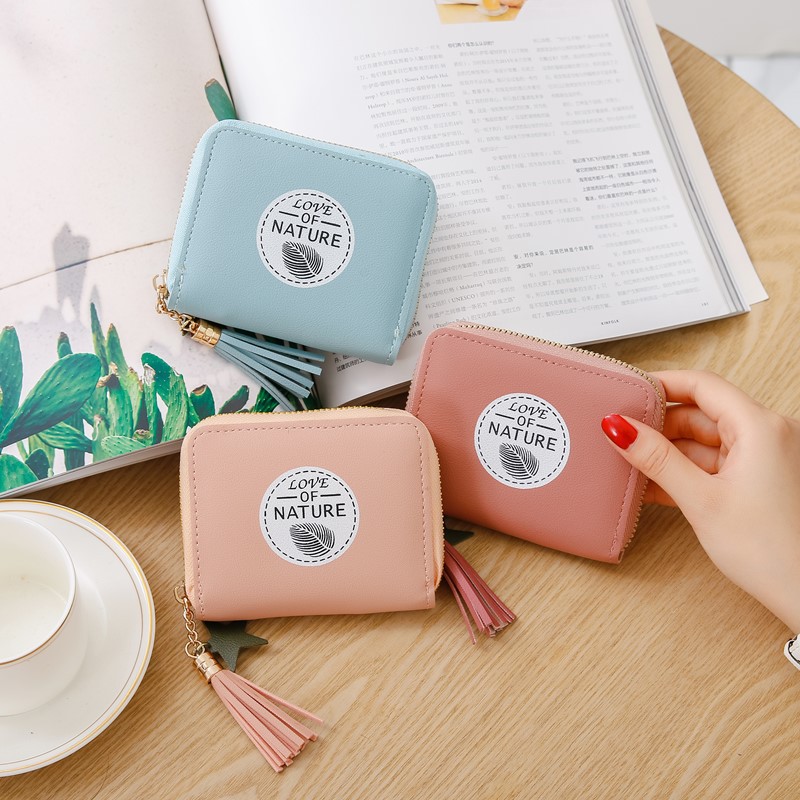 New Korean lovely pattern lady's purse women's short zipper handbag wallet change card bag