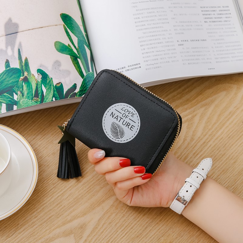 New Korean lovely pattern lady's purse women's short zipper handbag wallet change card bag