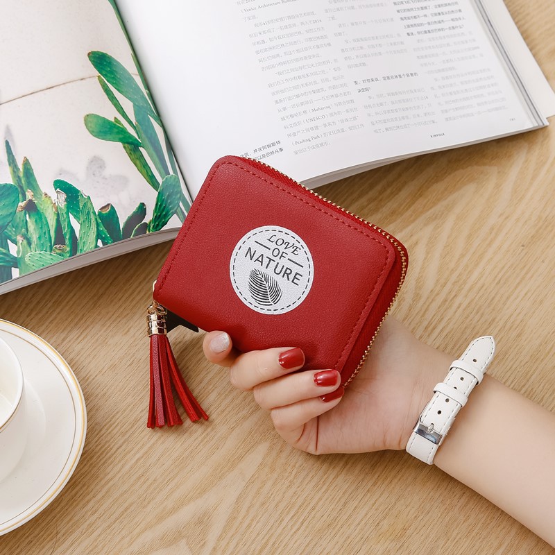 New Korean lovely pattern lady's purse women's short zipper handbag wallet change card bag