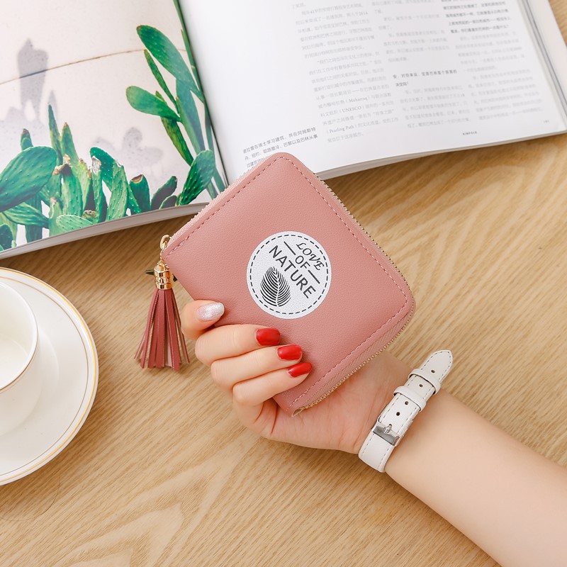 New Korean lovely pattern lady's purse women's short zipper handbag wallet change card bag
