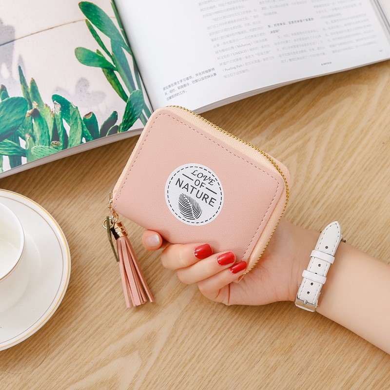New Korean lovely pattern lady's purse women's short zipper handbag wallet change card bag