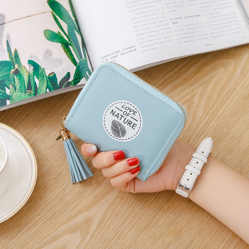 New Korean lovely pattern lady's purse women's short zipper handbag wallet change card bag