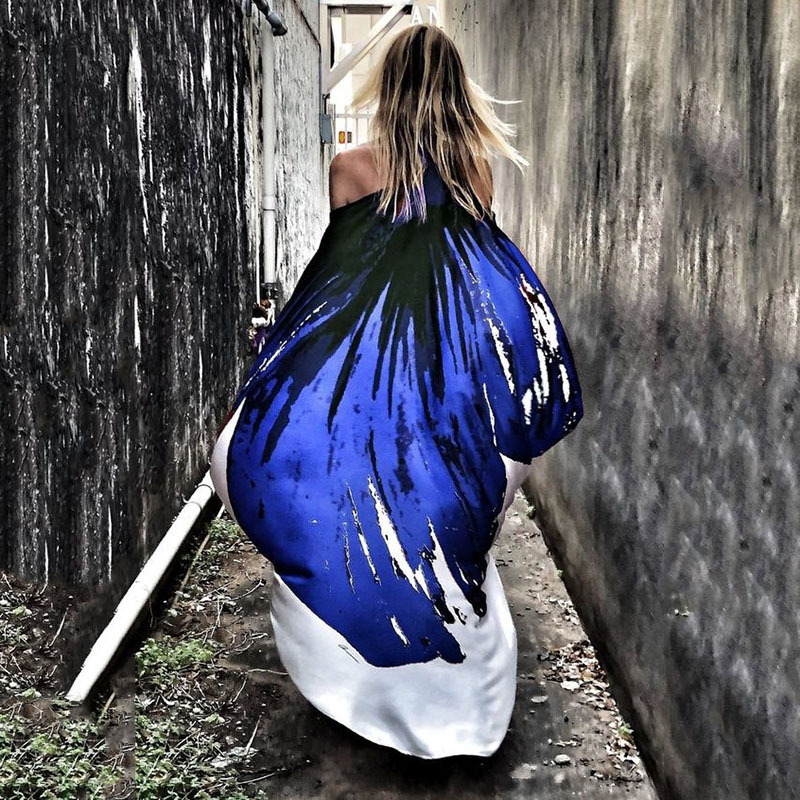 2021 European and American spring new slant shoulder leisure sexy beach holiday dress